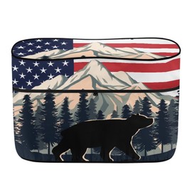 Qiyupavto American Flag Mountain Print Camper Propane Tank Cover, Fit Dual 30lb Tanks, Waterproof Polyester Canvas Covers for RV/Trailer/Camper, Universal RV Parts RV Accessories