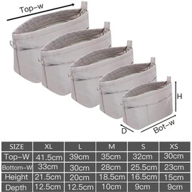 Joqixon Nylon Bag Organiser Bag in Bag, Handbag Organiser, Inner Pockets for Handbags, Bag Organiser, gray, handbag organizer