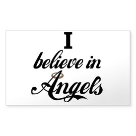 CafePress I Beleive in Angels Rectangle Sticker Rectangle Bumper Sticker Car Decal