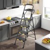 KINGRACK 4 Step Ladder with Tool Platform, Folding Step Stool