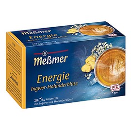 Meßmer Energie, Ginger Elderflower, 20 Bags, Pack of 10 (10 x 40 g)