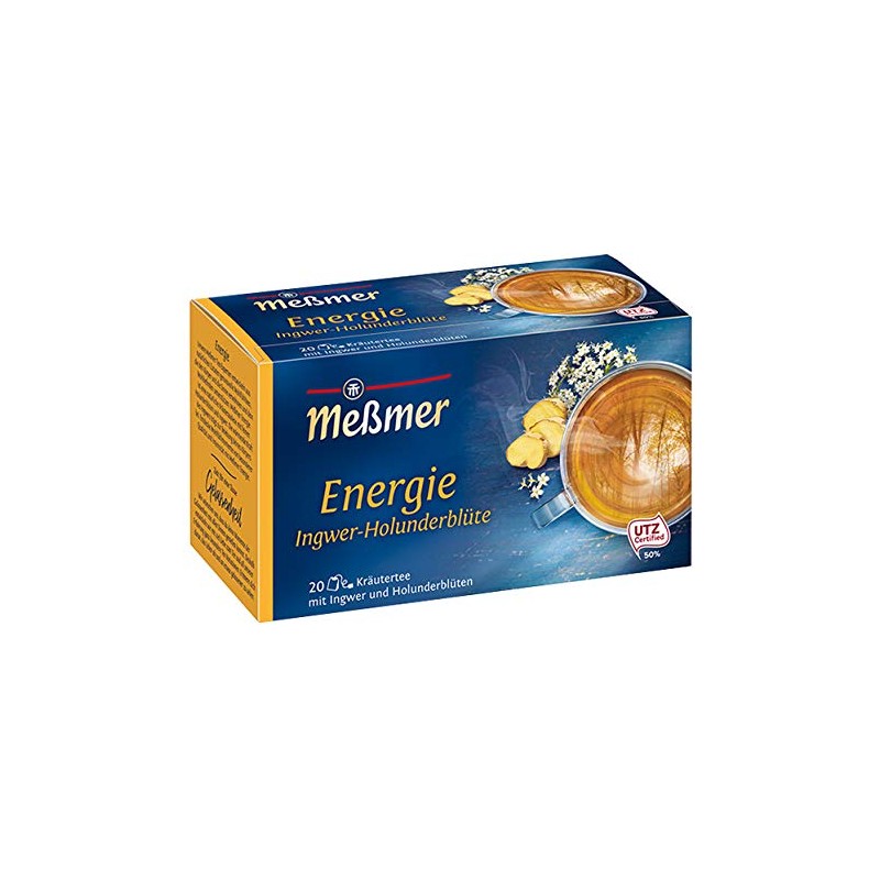 Meßmer Energie, Ginger Elderflower, 20 Bags, Pack of 10 (10