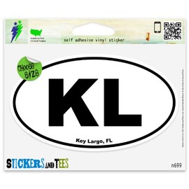 Key Largo KL Florida Oval Vinyl Car Bumper Window Sticker 3" x 2"