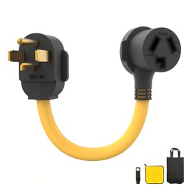 M1A2 Dryer Adapter 4 Prong to 3 Prong Older Dryer to Newer House 1FT 30 Amp with Safety Ground Wire NEMA 14-30P Male to 10-30R Female Outlet Plug Power Cord