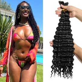 CTRLALT 24 Inch Deep Wave Boho Braiding Hair Bundles - 30% Human Hair & Synthetic Fibers - 2 Pack (100-200g) - No Weft, No Tangles, No Shedding - Suitable For Skin