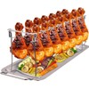 NEWCOMDIGI Chicken Leg Rack for Grill with Drip Tray, 14