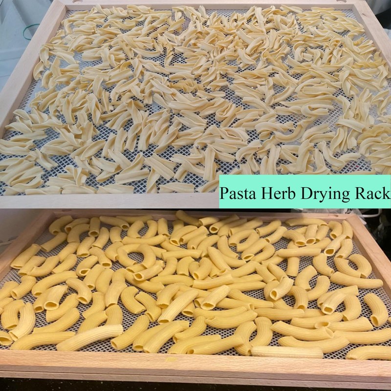 Cedilis Set of 2 Stackable Wood Pasta Herb Drying Rack,