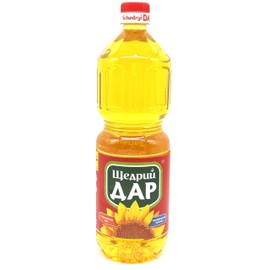 Schedryi Dar Fragrant Unrefined Sunflower Oil Cold Pressed Higher Grade 31.1 fl oz / 920 g (1 Pack)