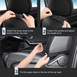 Romon Pack of 2 Backrest Protectors for Car, Car Seat Protection for Children with 2 Large Pockets, Oxford Back Seat Protector (Black)