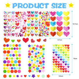 OSDUE 1814 PCS Stickers for Kids, 27 Sheets Assorted Colorful Reward Stickers for Toddlers, Star Stickers Bulk for Behavior Chart, Scrapbook Stickers for Kids, School Classroom Teacher Supplies