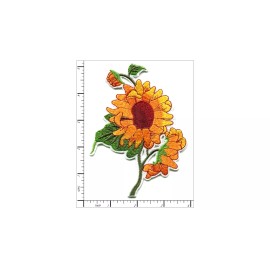 Patchwork Paradise Sunflower Yellow Floral Embroidered Iron On Patch DIY Applique