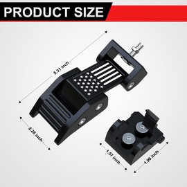 ASLONG 2PCS Hood Latches Catch Kit with U.S. Flag Style Black Aluminum for Jeep Wrangler JK JKU 2007-2018 & 2018-2021 Jeep Wrangler JL JLU Gladiator JT，Pair