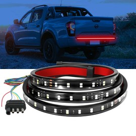 YUGUANG 60 Inch Tailgate Light Bar, Double Row LED Truck Tailgate Light Strip with Red Running Brake Lights Turn Signal White Reverse Lights