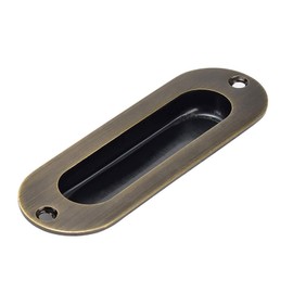 MiJunHD Recessed Flush Door Handles Stainless Steel Cabinet & Furniture Door Pulls Bronze 120 * 40mm Round Handles/Pulls for Interior & Closet Doors