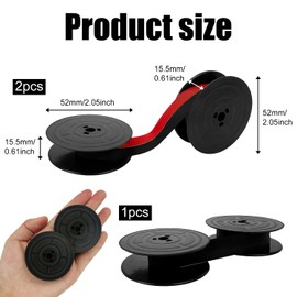 3 Pairs Universal Typewriter Ribbon, 1/2 Inch Wide Black and Red Ink Ribbon Twin Spool Vintage Typewriter Ink Ribbon Twin Spool Replacement Red and Black Twin Spool Replacement Pack for Typewriter