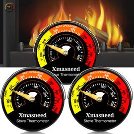 Wood Stove Thermometer Magnetic, Oven Stove Temperature Stove Top Thermometer for Wood Burning Stoves, Gas Stoves, Pellet Stove, Avoiding Stove Fan Damaged by Overheat