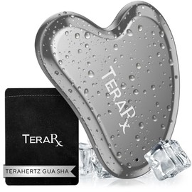Terahertz Gua Sha para mejorar el drenaje linfático, reducir la hinchazón y aliviar la tensión facial, herramientas faciales 100% auténticas de piedra