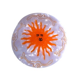 Funny Boho Sun Face Hair Clip,Acetate Hair Clip,Big Claw Clip for Women,Novelty Hair Claw Clip,White
