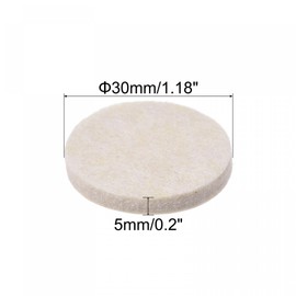 sourcing map Felt Furniture Pads, 30mm Dia Self-Stick Non-Slip Anti-Scratch Round Felt Pads Cabinet Closet Feet Floor Protector Beige 50 Pads