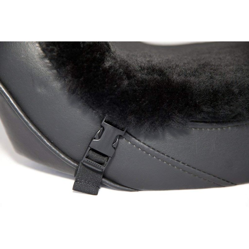 Alaska Leather Large Sheepskin Buttpad® - Motorcycle Seat Pad (Black