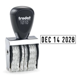 Trodat 1010 Manual Date Stamp, 12 Year, 4mm Character Size, English, Format: DEC 14 2030