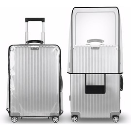 T Tersely Suitcase Cover, Carry-On Bag Case, Protective Cover, Waterproof, Clear, Transparent, Luggage Trunk, Vinyl PVC, Travel Carry Cover, Protects from Scratches and Dirt, Stain-Resistant
