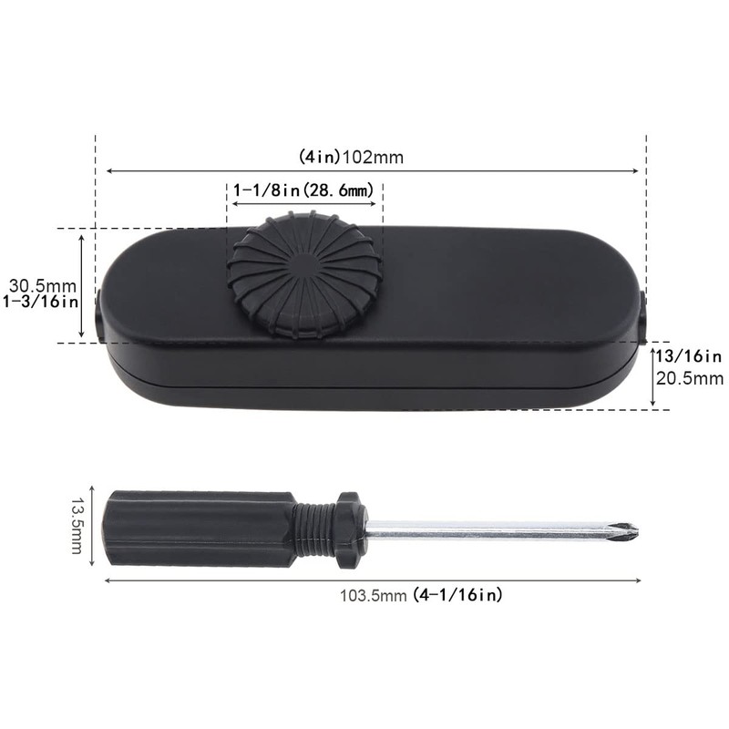RTNLIT Inline Lamp Switch for Lamp Cord, Full Range Rotary