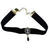 Caprilite Vintage Gothic Black Velvet Choker Gatsby Necklace Lady Cameo