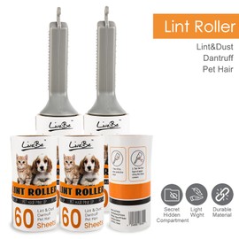 Real Working Lint Roller with Storage, Secret Stash Safes, Secret Hidden Diversion,Money Jewelry Storage（orange）