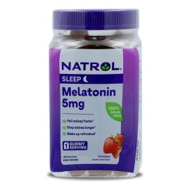 Melatonina Natrol 5 Mg | Tamaño Extra Grande | 180 Gomitas Sabor Fresa, Te Ayuda A Dormir Más Rápido, Quédate Dormido Más Tiempo Para Regula Los Ciclos De Día Y Noche O Los Ciclos De Sueño.
