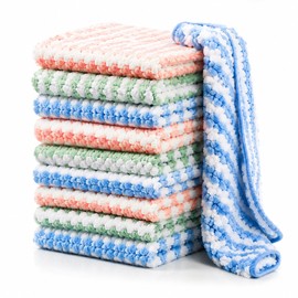 Microfiber Cleaning Cloths for Kitchen & Home – Thick Coral Velvet Dish Towels for High Absorption and Everyday Multi-Surface Cleaning 20 Pcs
