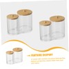VILLFUL Cotton Swab Holder Bamboo Lids Acrylic Round Swab Holder