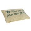 The Beach Fixes Everything - Burlap Accent Pillow with Star