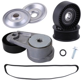 90K-39282D Serpentine Drive Belt Tensioner Kit Compatible for Chrysler Dodge Challenger SXT 2011-2019 Engine Serpentine Belt Drive Kit with Tensioner & Idler Pulley 05184617AD, 6PK2195, 5281301AA