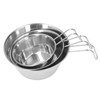 3 PCS Stainless Steel Camping Bowl Set Portable BBQ Folding