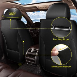 RAWAKORW Car Seat Covers Fit for Kia Sorento 2007-2025 Leather Automotive Front Seat Cover Waterproof Seat Cushion Protectors Compatible with Airbag(2 Seat,Red Line)