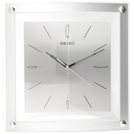 Seiko Wall Clock Quiet Sweep Second Hand Clock Silver-Tone Metallic Case