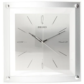 Seiko Wall Clock Quiet Sweep Second Hand Clock Silver-Tone Metallic Case