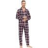 MoFiz Men's 100% Cotton Pajamas Set Long Sleeve Button Pijamas