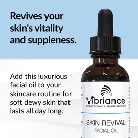 Vibriance Skin Revival Facial Oil - Natural Ingredients - Face Hydrating for Sensitive and Dry Types, with Vitamin E, Sea Buckthorn, Camellia, Squalane - Vegan, Paraben-Free