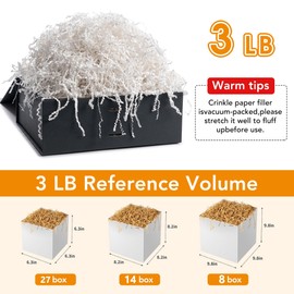 SWANGSA 3 LB White Crinkle Cut Paper Shred Filler for Gift Baskets, Shreded Stuffing, Packing Grass Cushion Paper Streamer for Weddings, Thanksgiving, Mother's Day, Christmas, Easter, Birthdays