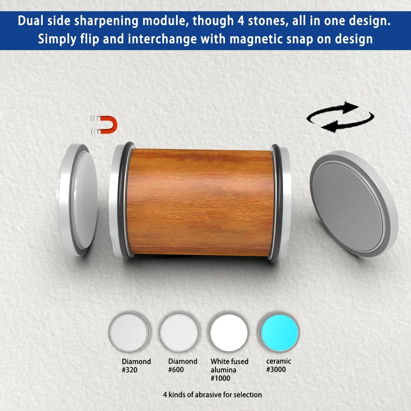 Generic Advanced Rolling Knife Sharpener with Diamond-Coated Discs, Dual Angle