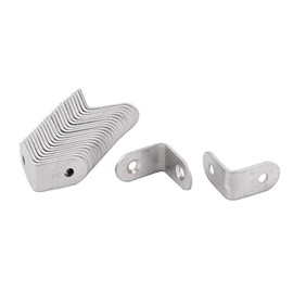 uxcell Stainless Steel Patio Fixing Shelf Shelves Corner Brace Joint Angle Bracket 25 x 25 x 2mm 24pcs Silver Tone