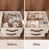 Closet Storage Box with Dividers for Underwear and Socks -
