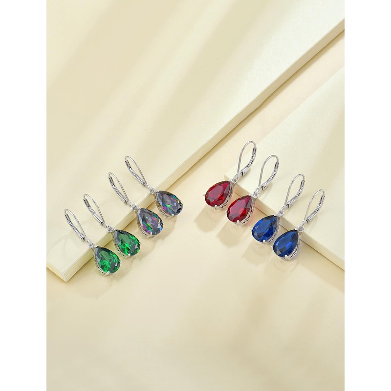 YL 925 Sterling Silver Teardrop Dangle Drop Earrings for Women