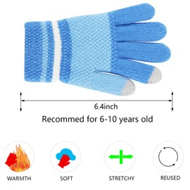 Hicdaw Kids Winter Gloves, 3 Pairs Winter Gloves for Kids Toddler Gloves Gift for Boys Girls
