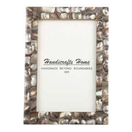 Picture Frames Chic Photo Frame Mother of Pearl Handmade Vintage 4x6 Grey