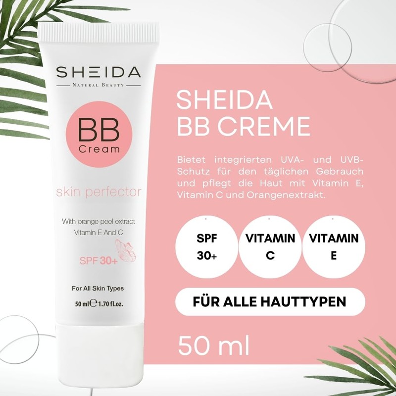 SHEIDA BB Creme, Tinted Day Cream with SPF 30+, 24h