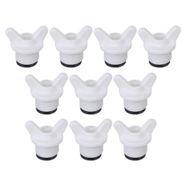 PATIKIL G1/2" Male Thread PPR Pipe Fitting End Cap Connector Plug with Butterfly, 10Pcs Garden Irrigation Water Tubing Stopper for Preventing Leakage, White