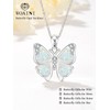 WOAINI Silver Butterfly Pendant Necklace for Women Opal Jewelry Gifts